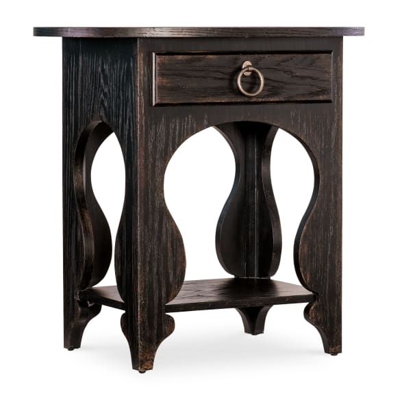 Americana - One-Drawer Oval Nightstand - Dark Brown