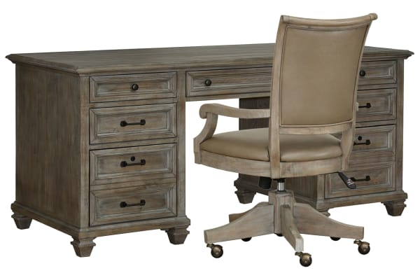 Lancaster - Executive Desk With Chair - Dovetail Gray