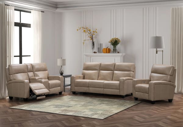 Marcello - Sofa With Power Recline With Power Headrest And Power Lumbar - Light Brown