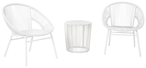 Mandarin Cape - White - Chairs W/Table Set (Set of 3)