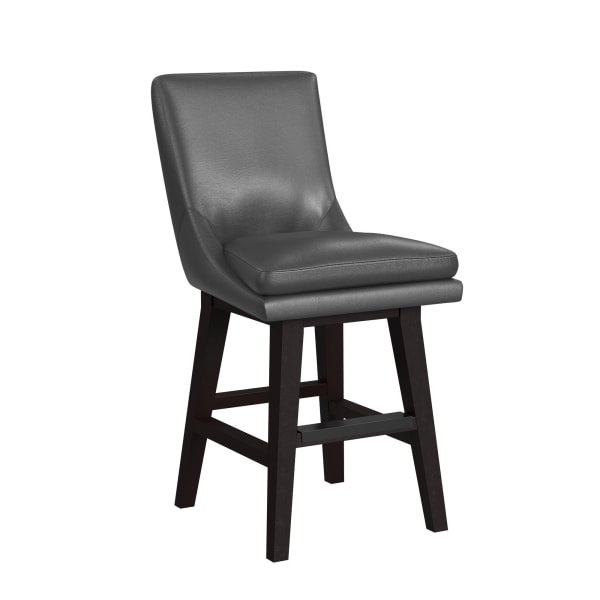 Villanova - PU Swivel Counter Stool (Set of 2) - Pewter / Espresso