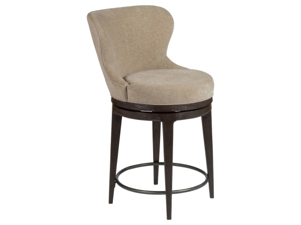 Signature Designs - Willa Swivel Counter Stool - Beige / Dark Brown
