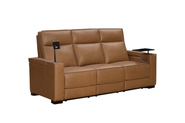 Odessey - Power Sofa Recliner With Power Headrest, Power Lumbar, Heat And Massage (Dropdown Table With Smart Tabletop Control? - Honey