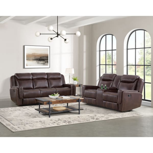 Panther - 2 Piece Living Room Set (Sofa & Loveseat) - Neono Brown