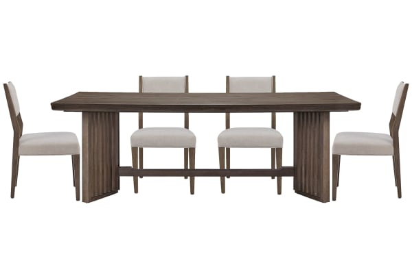 Kavanaugh - Trestle Dining Table With 4 Side Chairs - Weathered Kona Brown / Gray