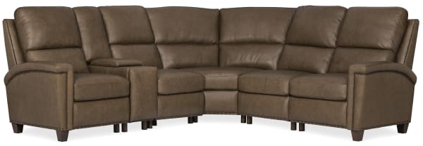 MS - Julian Six-Piece Power Reclining Sectional - Dark Brown