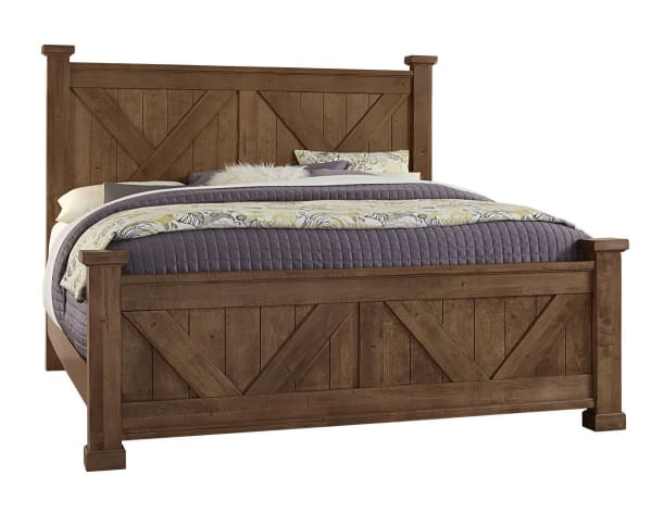 Cool Rustic - California King X Bed With X Footboard - Amber