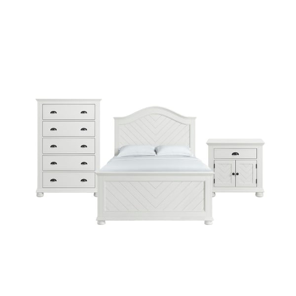 Kona - Full Panel 3 Piece Bedroom Set - White
