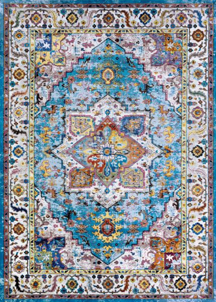 Couristan Gypsy Ely Aqua/Multi/Ivory
