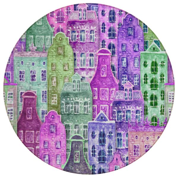 Addison Rugs Chantille Purple 8'0" x 8'0" Round Collection