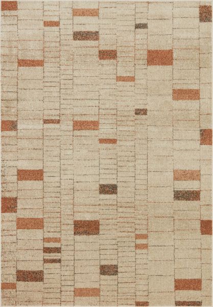 Loloi II Bowery BOW-02 Tangerine / Taupe 7'-10" x 10' Collection