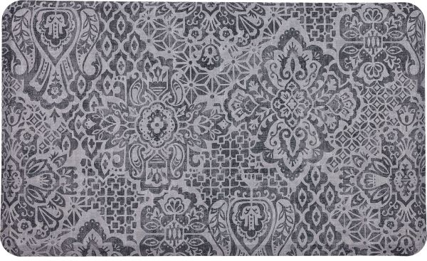 Mohawk Dri-pro Deluxe Cushion Mat Damask Nouveau Grey 1'8" x 3'6" Collection