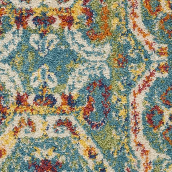 Nourison Home Allur Turquoise Multicolor 5'3" x 7'3"