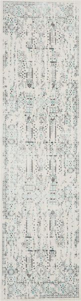 Nourison Home Silver Screen Ivory/Teal 2'2" x 7'6" Runner Collection