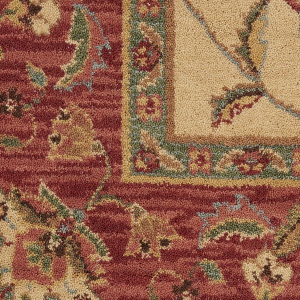 Nourison Home Living Treasures Ivory/Red 5'6" x 8'3"