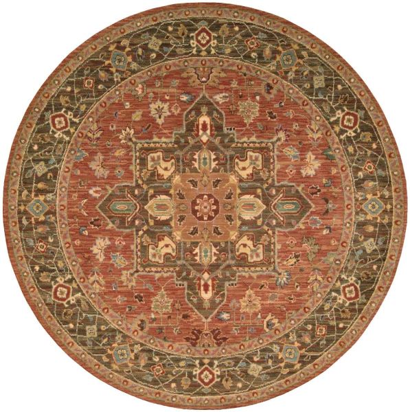 Nourison Home Living Treasures Rust 5'10" x Round