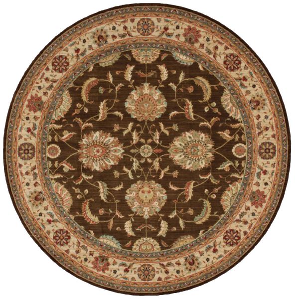 Nourison Home Living Treasures Brown 7’10” x Round