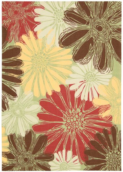 Nourison Home & Garden Green 2'3" x 8' Runner Collection