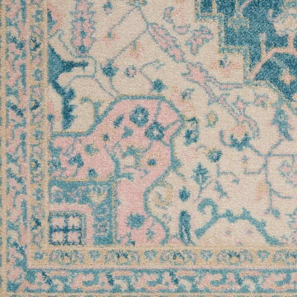 Nourison Home Tranquil Ivory/Turquoise 5'3" x 7'3" Collection
