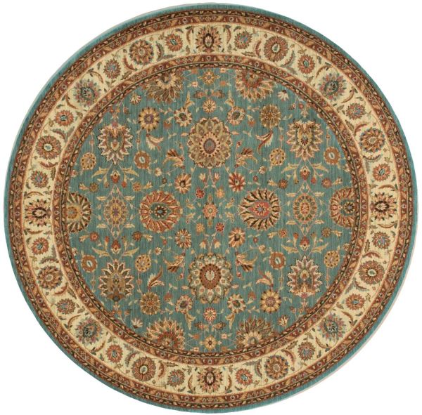 Nourison Home Living Treasures Aqua 7’10” x Round