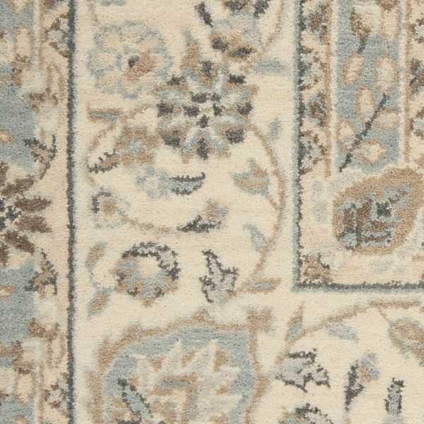 Nourison Home Living Treasures Aqua/Ivory 5'10" x Round Collection