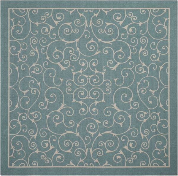 Nourison Home & Garden Light Blue 8'6" x Square