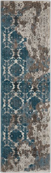 Nourison Home Karma Ivory/Blue 2'2" x 7'6" Runner Collection