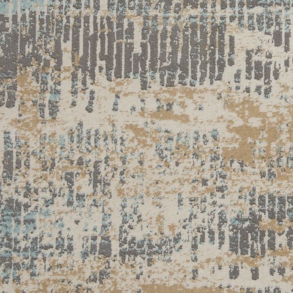 Michael Amini Ma90 Uptown Beige/Aqua 2'2" x 7'6" Runner Collection