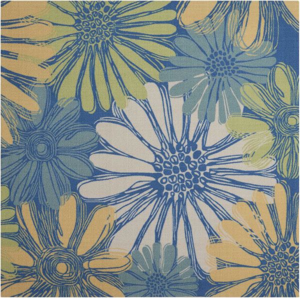 Nourison Home & Garden Blue 6'6" x Square