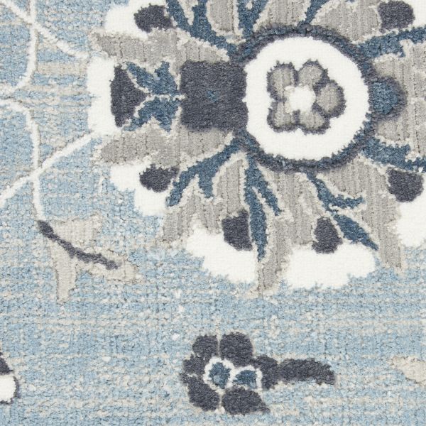 Nourison Home Lennox Light Blue Grey 2'2" x 7'6" Runner Collection