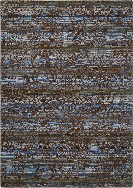 Nourison Home Rhapsody Blue/Moss 5'6" x 8'