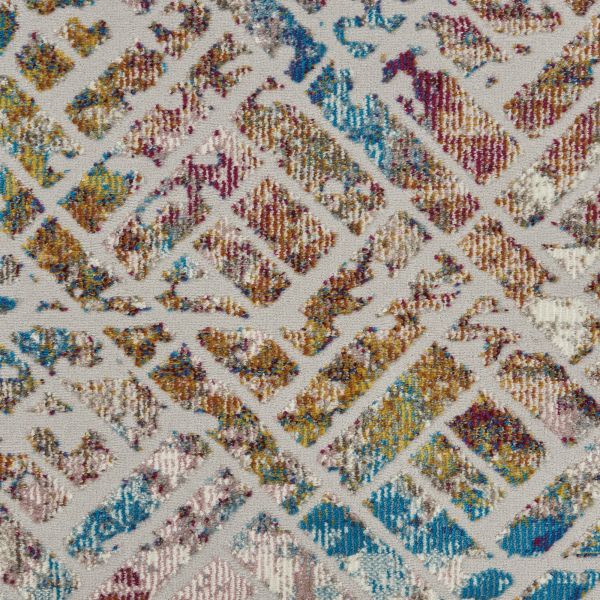 Nourison Home Radiant Grey/Multicolor 2'3" x 7'3" Runner Collection