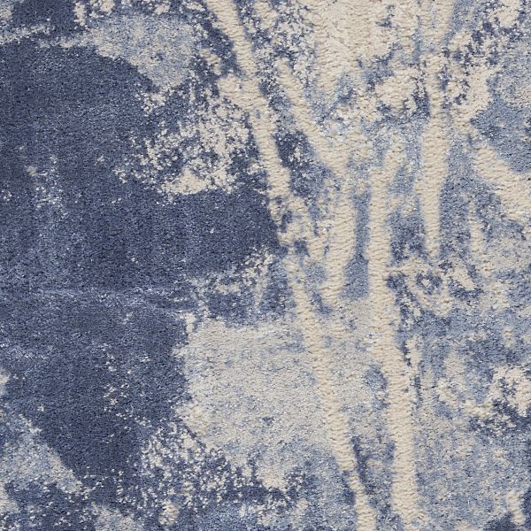 Nourison Home Silky Textures Blue/Cream 2'2" x 7'6" Runner Collection