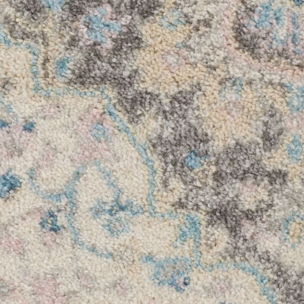 Nourison Home Tranquil Light Grey Multicolor 5'3" x Round Collection