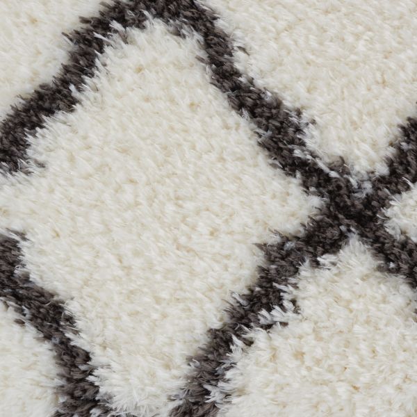 Nourison Home Luxe Shag Ivory/Charcoal