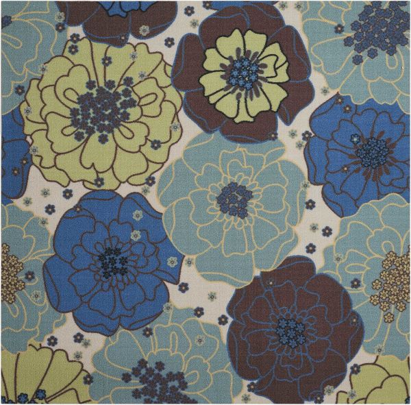 Nourison Home & Garden Light Blue 6'6" x Square