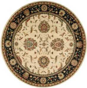 Nourison Home Living Treasures Ivory/Black 5'10" x Round