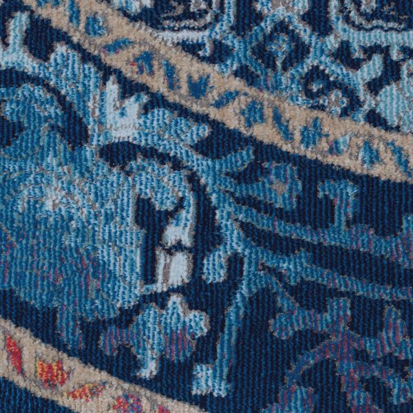 Nourison Home Ankara Global Blue/Multicolor 4' x Round Collection