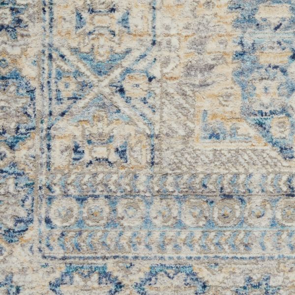 Nourison Home Lustrous Weave Blue/Ivory 5'3" x 7'9"