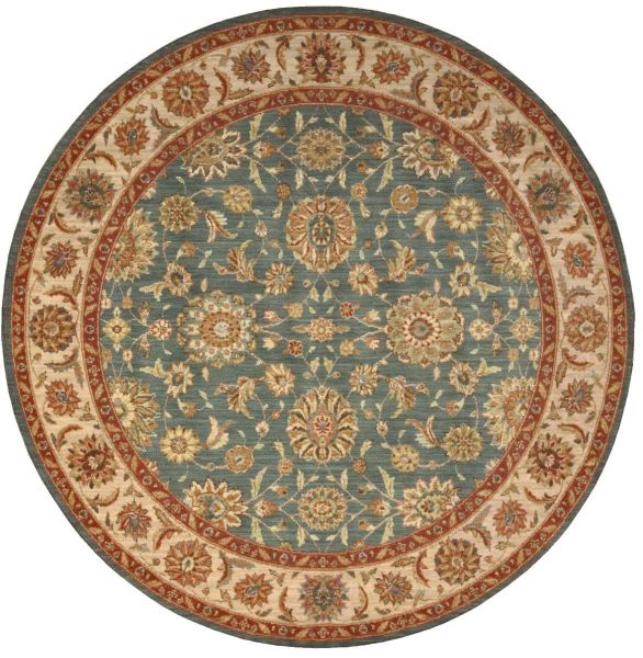 Nourison Home Living Treasures Aqua 5'10" x Round