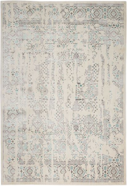 Nourison Home Silver Screen Ivory/Teal 5'3" x 7'3" Collection
