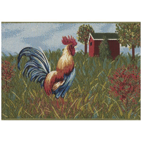 Liora Manne Esencia Rooster Farm Blue