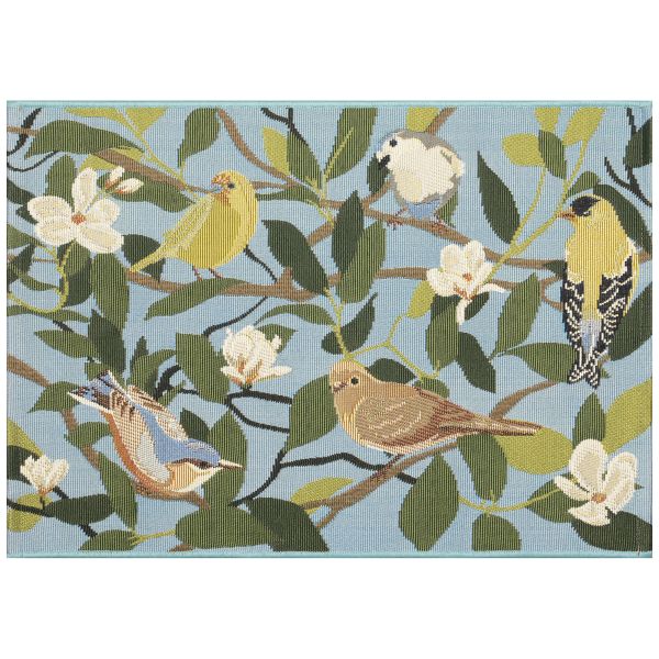 Liora Manne Esencia Floral Finches Blue