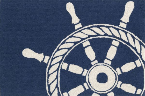 Liora Manne Frontporch Ship Wheel Navy