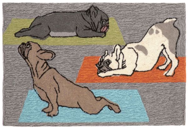 Liora Manne Frontporch Yoga Dogs Heather