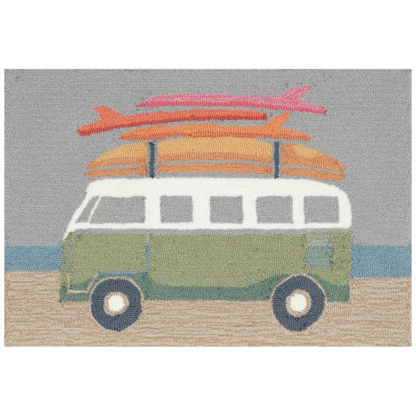 Liora Manne Frontporch Van Life Aqua