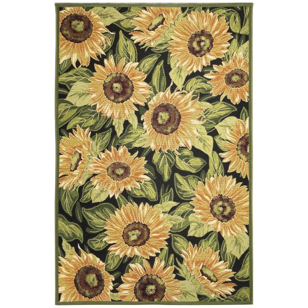 Liora Manne Esencia Sunflowers Black
