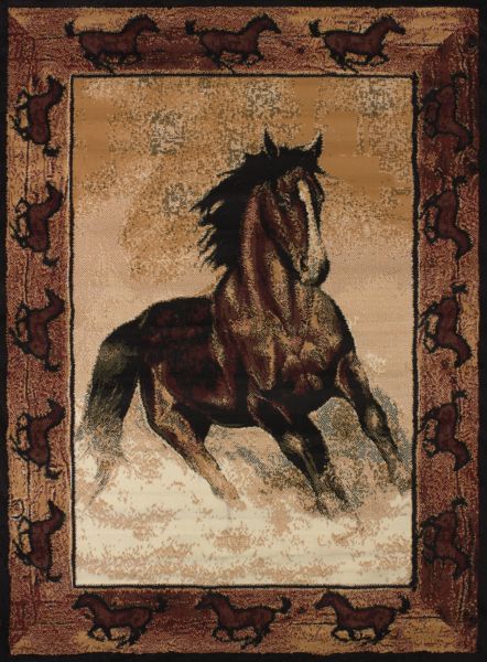 United Weavers Legends Stallion Border Multi 5'3" x 7'2"