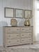 Falkhurst - Gray - 6 Pc. - Dresser, Mirror, Chest, Queen Upholstered Panel Bed