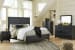 Noorbrook - Black - King Panel Bed with 2 Storage Drawers